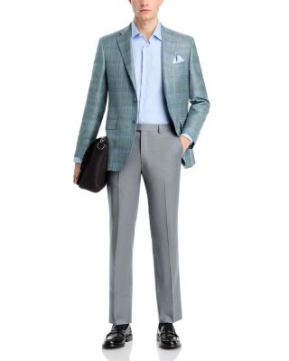 Canali Siena Wool, Silk & Linen Plaid Classic Fit Sport Coat