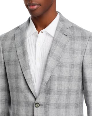 Kei Textured Plaid Unstructured Regular Fit Sport Coat