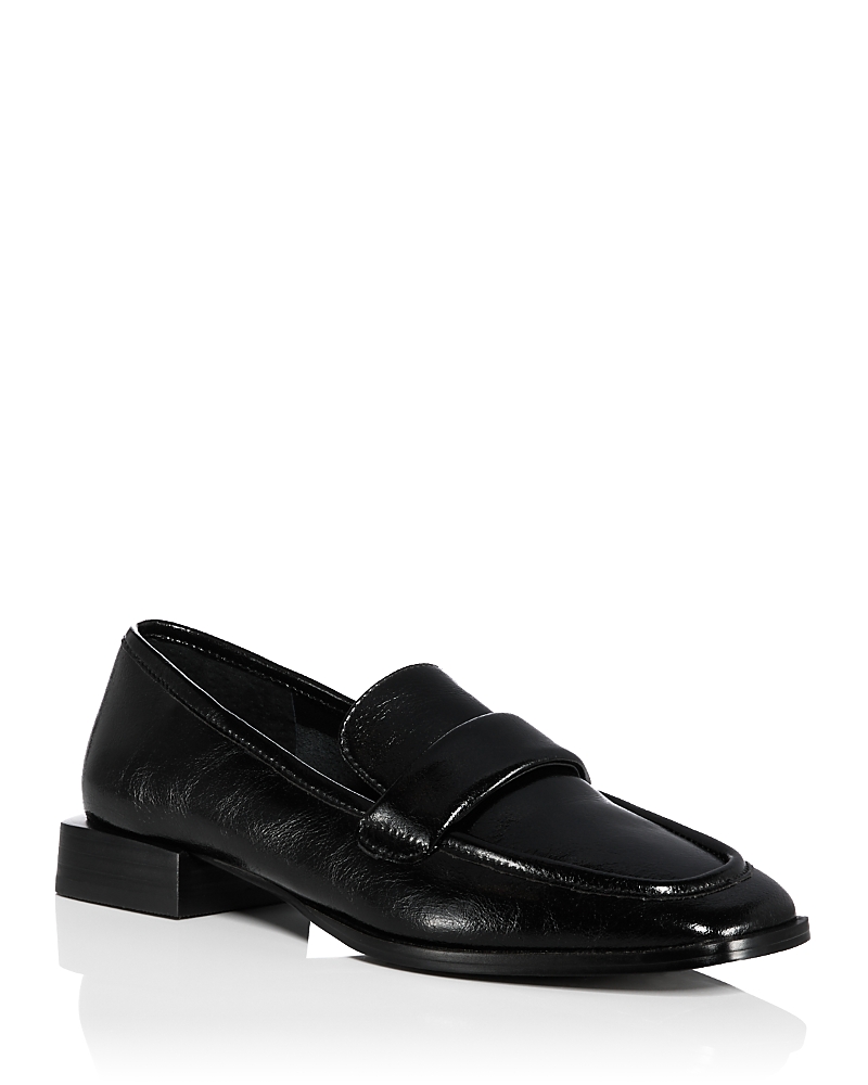 Aqua Women's Rvere Loafer Flats - Exclusive In Black Leather
