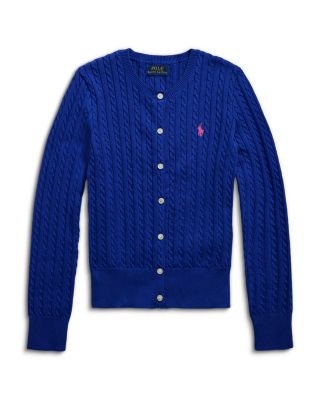 Ralph Lauren - Girls' Mini Cable Cotton Cardigan - Little Kid, Big Kid