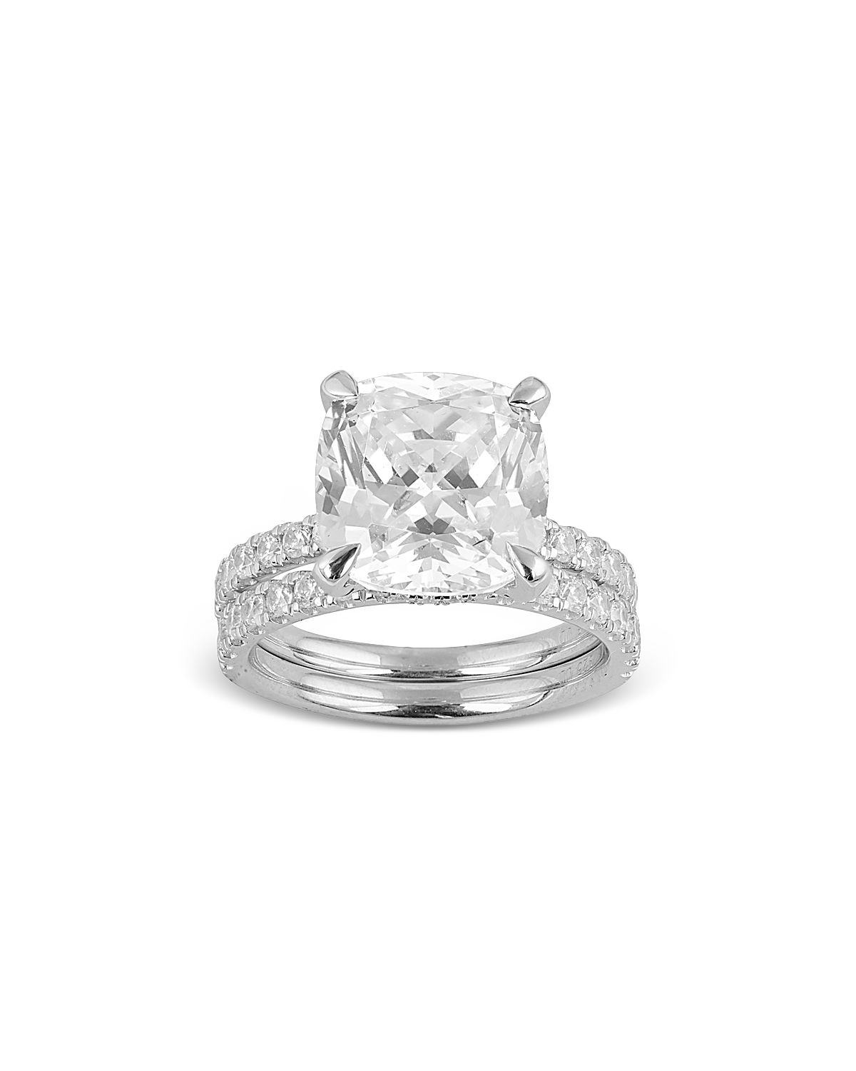 Bloomingdale's Fine Collection Certified Lab Grown Cushion Cut Diamond Bridal Set with Engagement Ring and Wedding Band