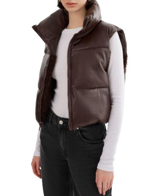 Melicia Reversible Faux Leather & Fleece Vest