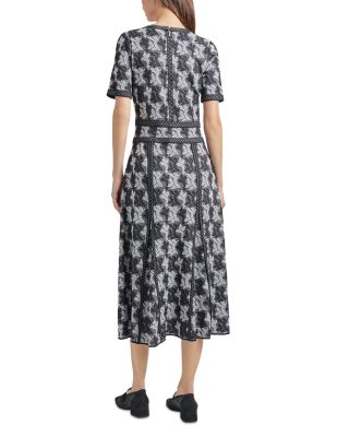 Printed Short Sleeve Midi Dress