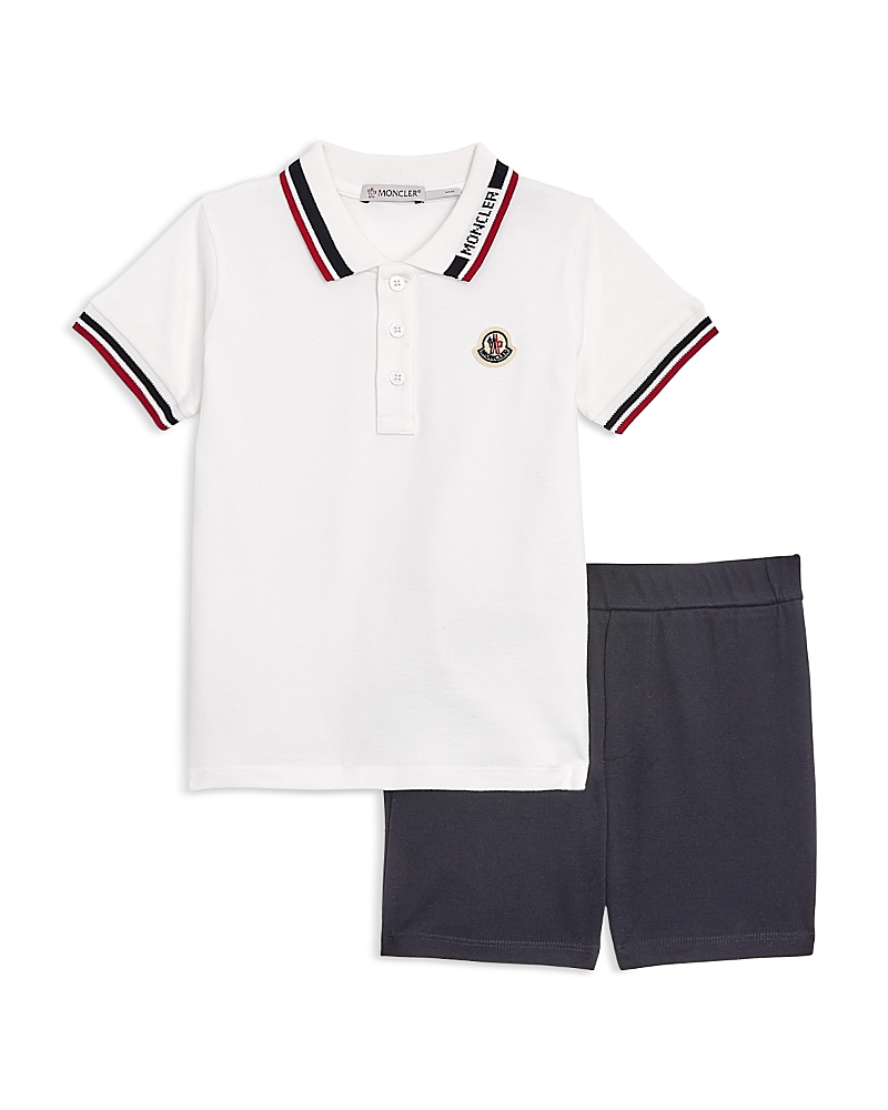 Moncler Boys' Polo & Shorts Set - Baby, Little Kid, Little Kid In White