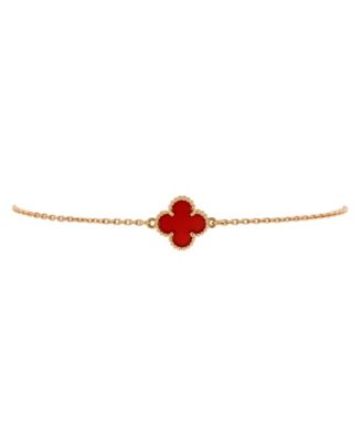 Pre-Owned Van Cleef & Arpels Sweet Alhambra Bracelet 18K Rose Gold and Carnelian