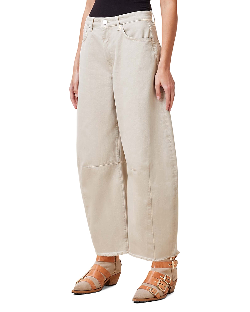 Shop Allsaints Jett High Rise Barrel Jeans In Cream White