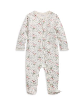 Ralph Lauren - Girls' Floral Cotton Interlock Footed Coverall - Baby