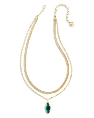 Kendra Scott Evelyn 14K Gold Plated Colored Stone Layered Pendant Necklace, 16-19