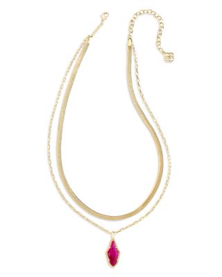 Kendra Scott Evelyn 14K Gold Plated Colored Stone Layered Pendant Necklace, 16-19