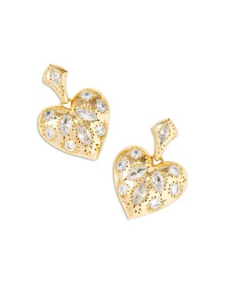 Kendra Scott - Holland 14K Gold Plated Mixed Cut Stone Heart Drop Earrings