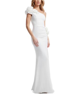 Aubrielle Rosette One Shoulder Gown