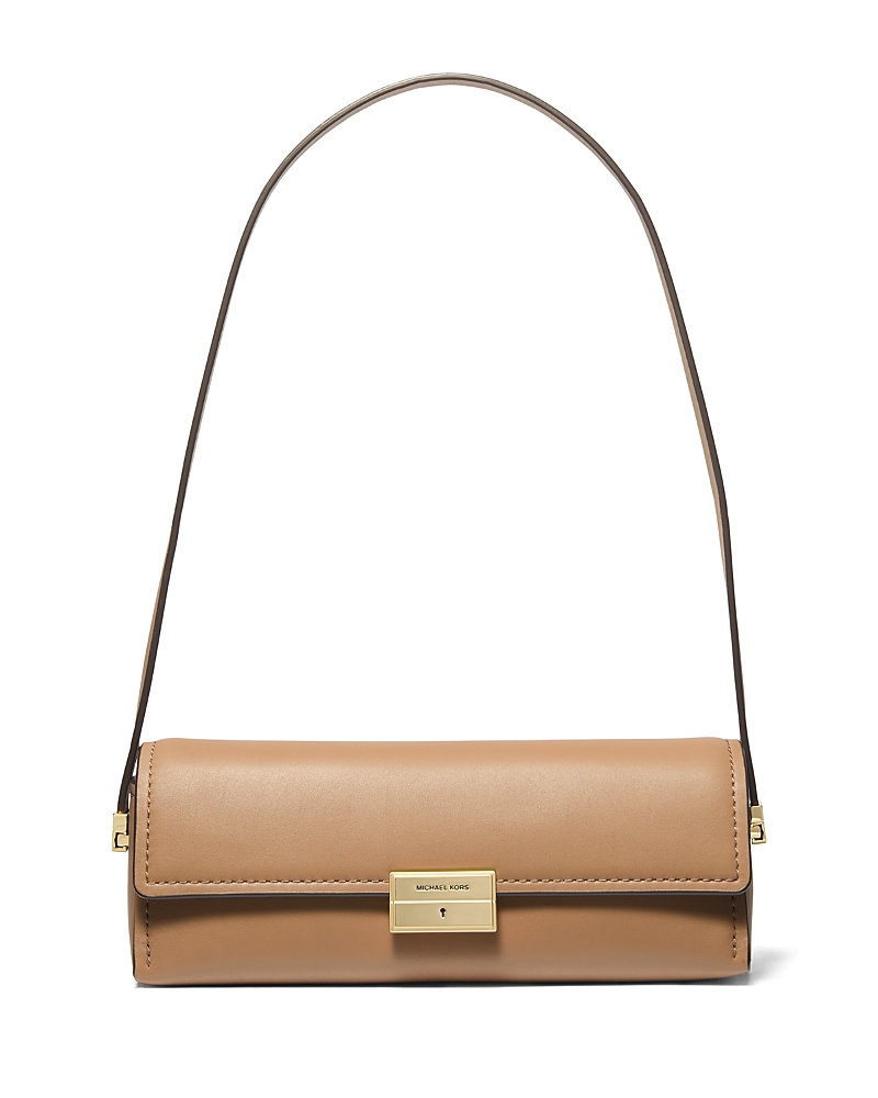 Shop Michael Kors Ludlow Small Convertible Pouchette Shoulder Bag In Husk
