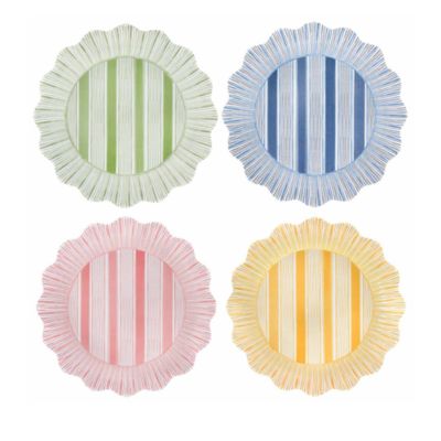 Juliska - Cabana Stripe Melamine Dinner Plate, Set of 4