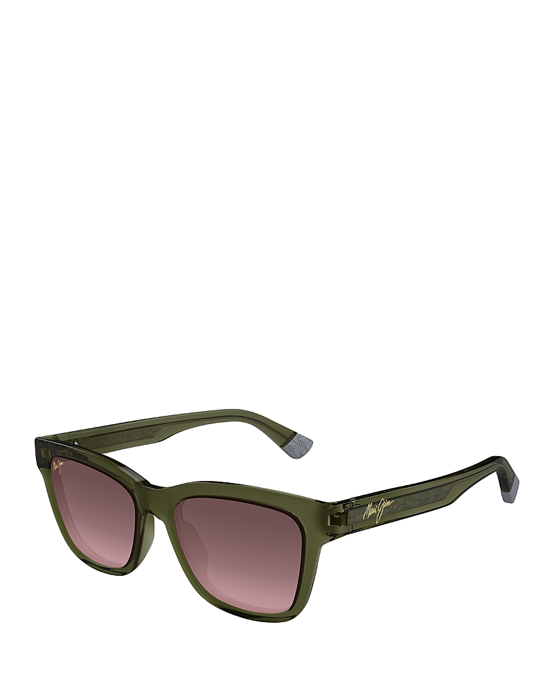 Maui Jim Men's Hanohano 53mm Cat-eye Sunglasses In Trans Green