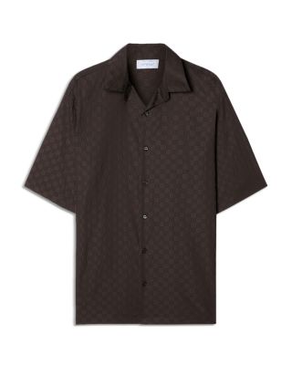 Off-White - Damier Regular Fit Jacquard Bowling Shirt