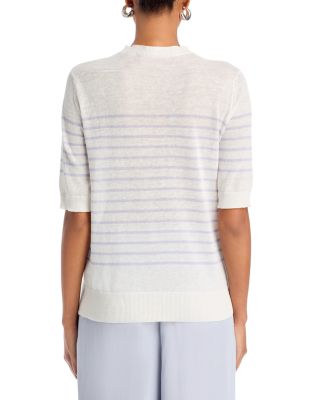 Striped Short Sleeve Sweater