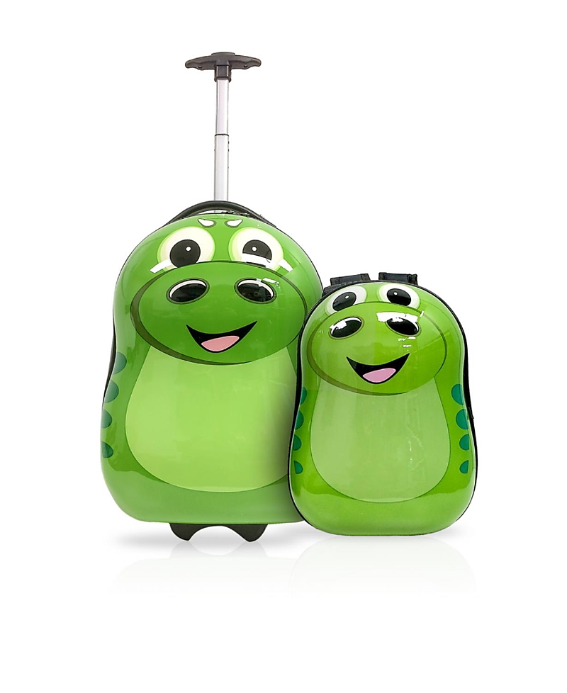 Tucci Italy Dinosourous Kids Backpack Suitcase, Set Of 2 In Green
