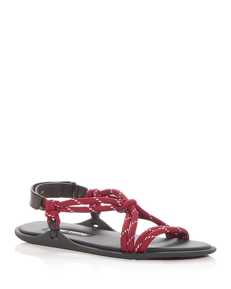 Miu Miu Red Sandals Women In Brown