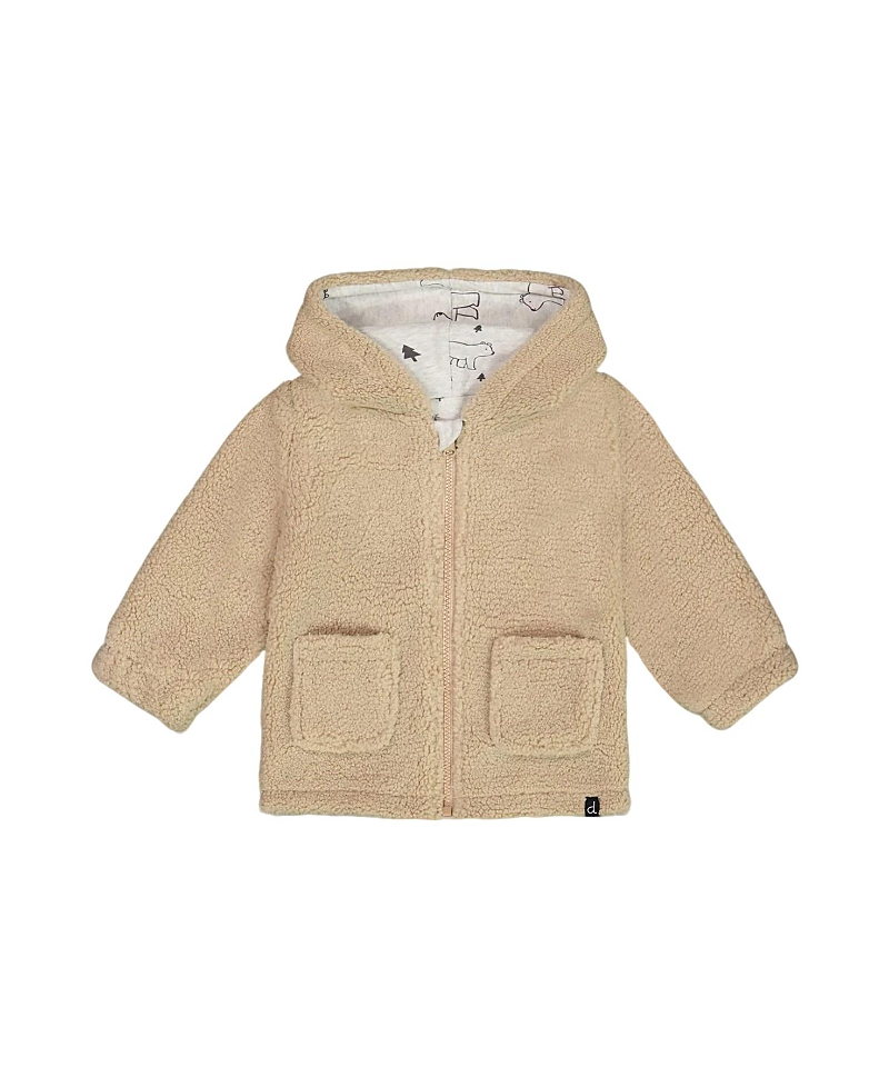 Deux Par Deux Boys' Soft Fleece Hooded Zip Jacket - Baby In Sesame