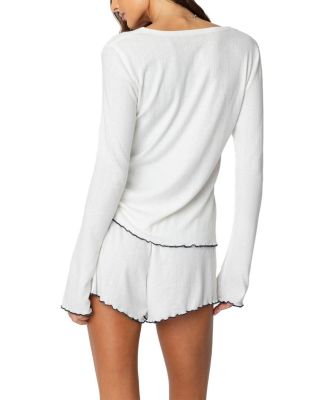 Chelsey Button Up Pointelle Top