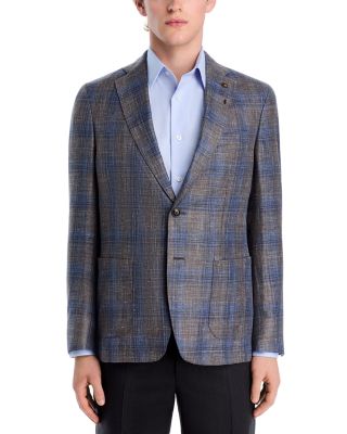 Dawson Regular Fit Plaid Soft Wool Silk Blend Jacket