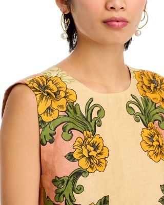 Delicate Flower Linen Arabesque Top