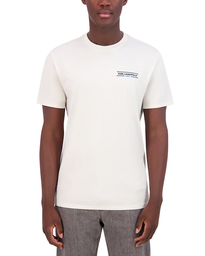 Karl Lagerfeld Paris Core Logo Cotton Graphic T-shirt In Natural