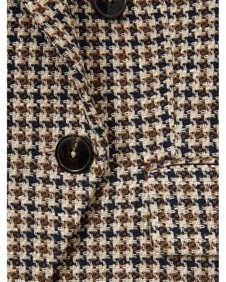 REISS Evie Double Breasted Textured Check Blazer