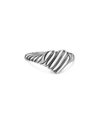 David Yurman - Sculpted Cable Heart Pinky Ring in Sterling Silver, 9mm