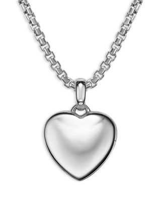 Sculpted Cable Heart Locket in Sterling Silver, 23mm