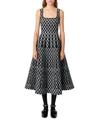 Jacquard Knit Midi Dress