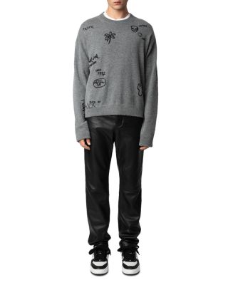 Marko Merino Wool & Cashmere Embroidered Loose Fit Sweater