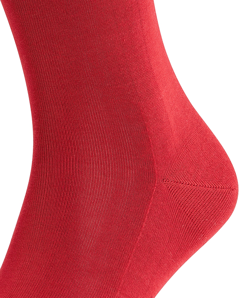 Falke Cotton Blend Fil D'ecosse Mid Calf Socks In Scarlet