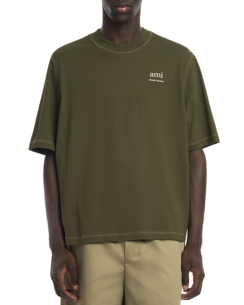 Shop Ami Alexandre Mattiussi Oversized Fit Tee In Loden