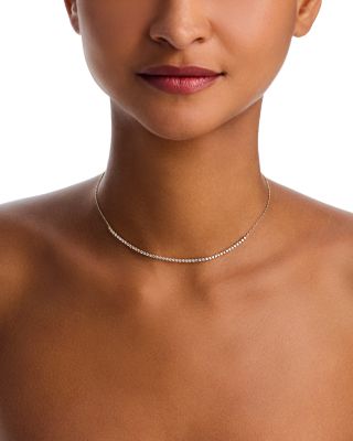 14K Yellow Gold Lab Grown Diamond Collar Necklace, 18"