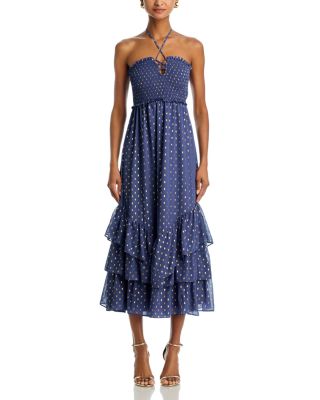 Metallic Polka Dot Maxi Dress - Exclusive