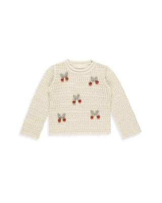 Rylee + Cru - Girls' Crochet Knit Cherries Pullover Sweater - Little Kid