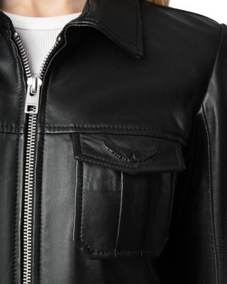 Lienna Embossed Leather Jacket