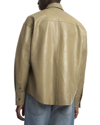 Boxy Fit Leather Shirt Jacket