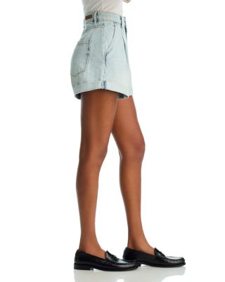 Denim A Line Cuffed Shorts