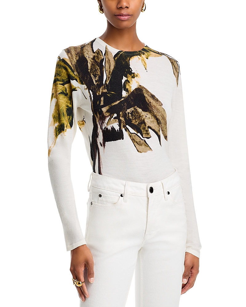 Jason Wu Collection Merino Wool Brushstroke Print Sweater