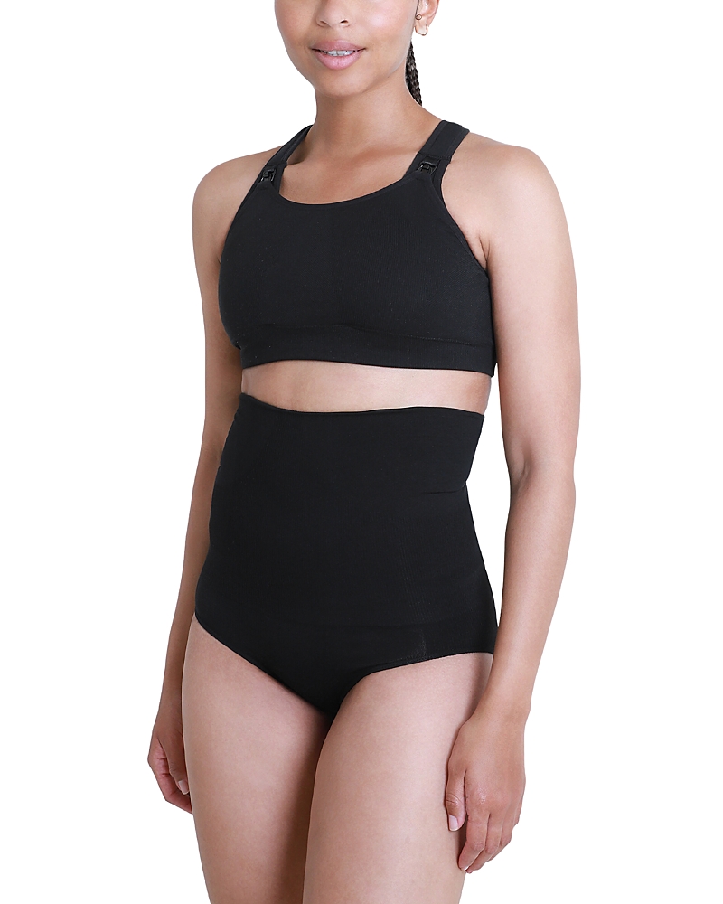 Ingrid & Isabel Postpartum Belly Support Underwear, Pack Of 2 In Black/ Black