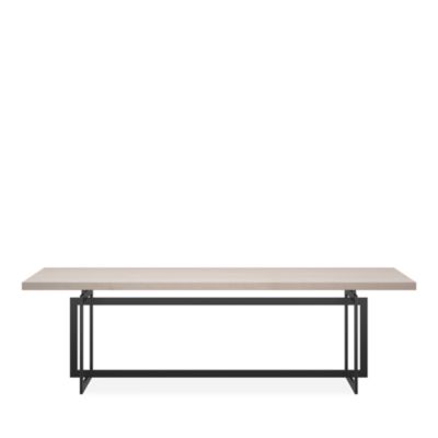 Wish You Were Dining Table - Deep Bronze/Creme Travertine