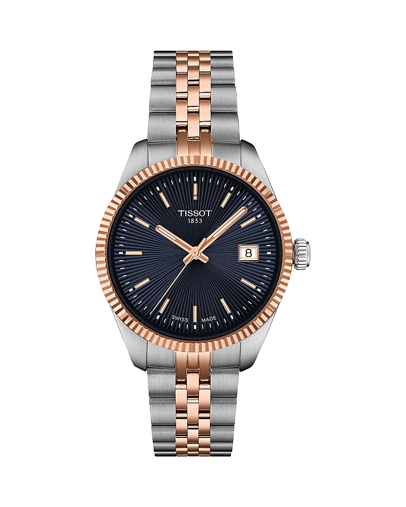 Tissot Women's Swiss Ballade Two-tone Stainless Steel Bracelet Watch 34mm In Black/two Tone
