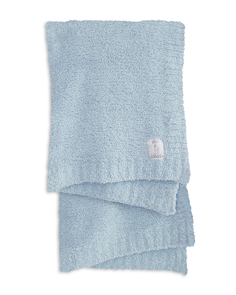 Little Giraffe Plush Chenille Blanket - Baby In Blue