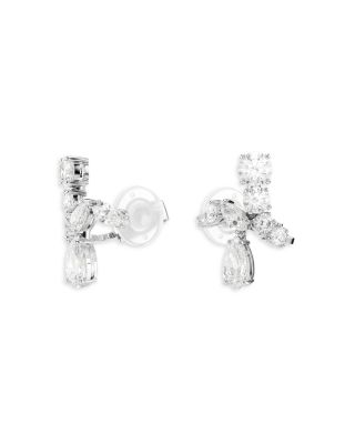 Matrix Mixed Cut Crystal Clip On Stud Earrings