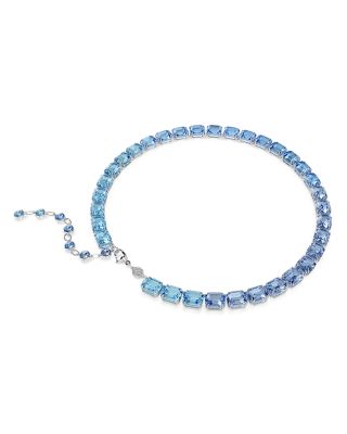 Millenia Blue Octagon Crystal Collar Necklace, 15"-18"