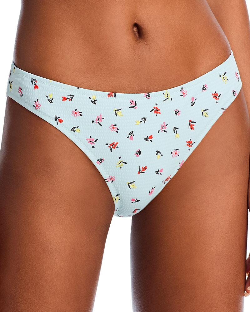 Solid & Striped The Tati Bikini Bottom In Embroidered Floral Sky