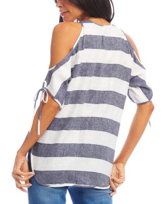 Cold Shoulder Tie Sleeve Top