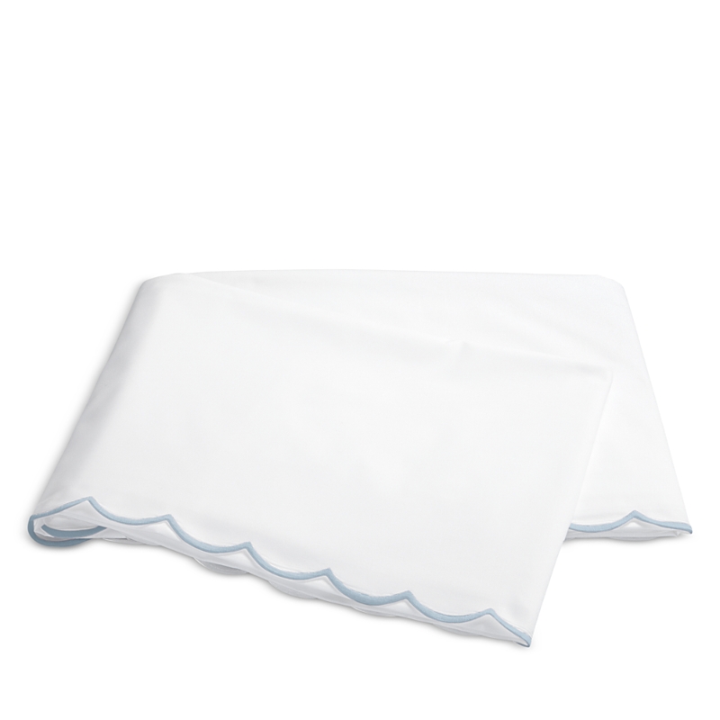Matouk Dakota Percale Flat Sheet, Full/queen In Light Blue